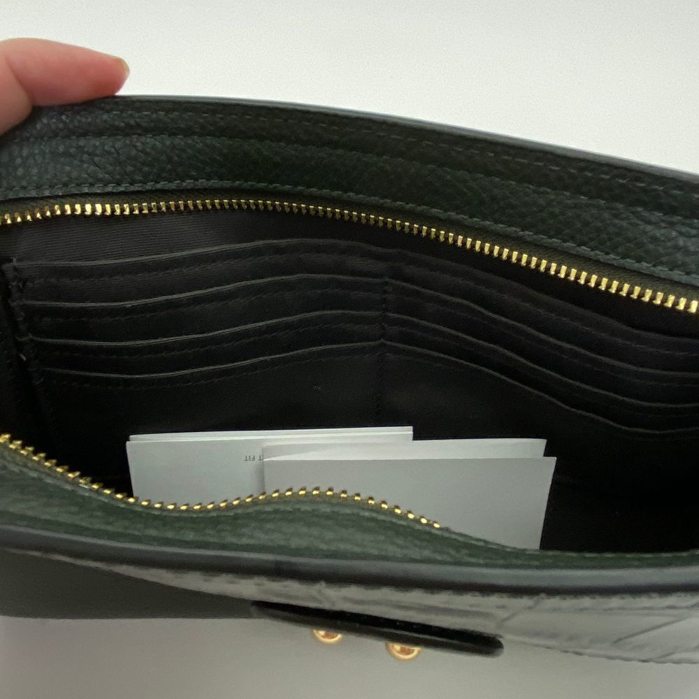 COACH Pebble Leather Clutch Crocodile Embossed Ivy - Picture 4 of 5